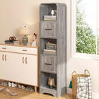 SOLACE FURNITURE 70 Scaffale Moderno con 2 Contenitori Regolabili, Libreria in Legno per Ufficio Appartamento