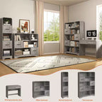 SOLACE FURNITURE 70 Scaffale Moderno con 2 Contenitori Regolabili, Libreria in Legno per Ufficio Appartamento