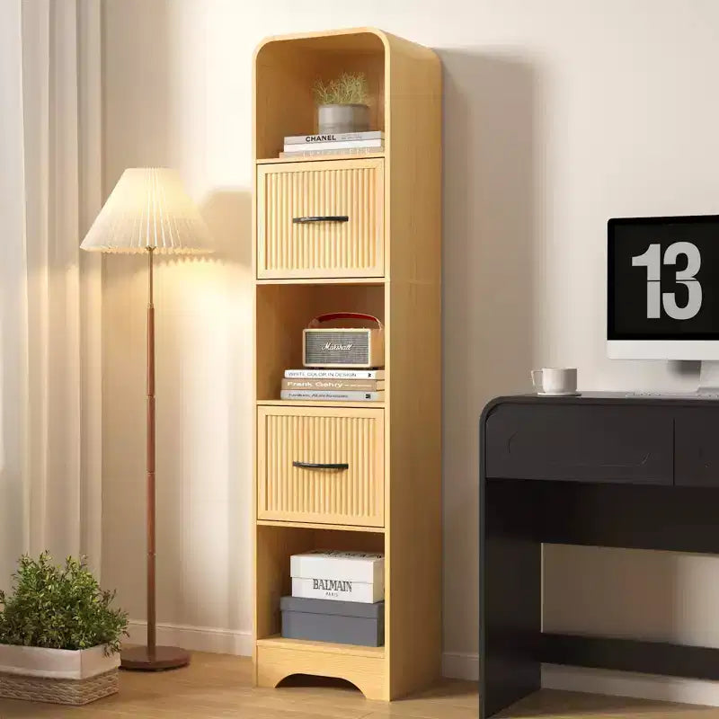 SOLACE FURNITURE 70 Scaffale Moderno con 2 Contenitori Regolabili, Libreria in Legno per Ufficio Appartamento