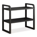 Zeus & Ruta 2-Tier Wood Desk Shelf Organizer - White Wood Storage Rack for Office, Dresser, Cubicle & Bookshelf Decor