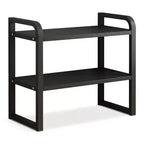 Zeus & Ruta 2-Tier Wood Desk Shelf Organizer - White Wood Storage Rack for Office, Dresser, Cubicle & Bookshelf Decor