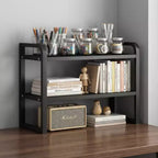 Zeus & Ruta Organizer da scrivania in legno a 2 ripiani - Scaffale portaoggetti in legno bianco per ufficio, comò, cubicolo e decorazioni per librerie