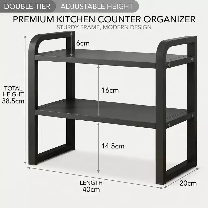 Zeus & Ruta Organizer da scrivania in legno a 2 ripiani - Scaffale portaoggetti in legno bianco per ufficio, comò, cubicolo e decorazioni per librerie