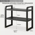 Zeus & Ruta Organizer da scrivania in legno a 2 ripiani - Scaffale portaoggetti in legno bianco per ufficio, comò, cubicolo e decorazioni per librerie