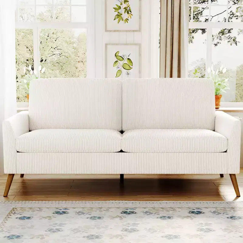 Dyonery 68 Loveseat Sofa, Comfy Corduroy Couches for Living Room, Mid Century Modern Love Seat Sofa, Tool-Free Setup Small Couches for Bedroom Office