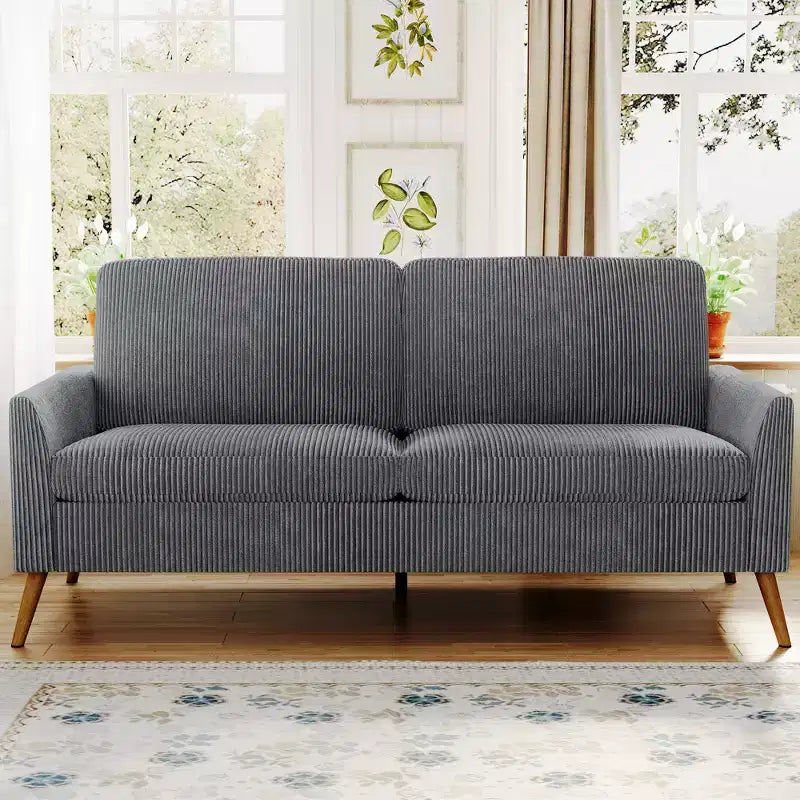 Dyonery 68 Divanetto, Comodo Divano in Velluto a Coste per Soggiorno, Divanetto Moderno di Metà Secolo, Divanetto Piccolo con Montaggio Senza Attrezzi per Camera da Letto e Ufficio