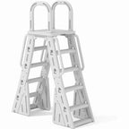A-Frame HDPE Pool Ladder for 48-56Above Ground Pool, 400lbs Capacity, Anti-Slip Safe Steps, Stable Pool Entry Stairs with Handrails&Safety Barrier