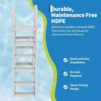 Scala per Piscina Fuoriterra A-Frame in HDPE per Piscine 48-56, Capacità 400 libbre, Gradini Antiscivolo Sicuri, Scale Stabili per Ingresso Piscina con Corrimano e Barriera di Sicurezza