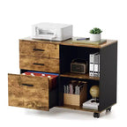 Karl Home Classificatore in legno a 3 cassetti largo 80 cm con tavolino laterale piano