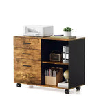 Karl Home Classificatore in legno a 3 cassetti largo 80 cm con tavolino laterale piano