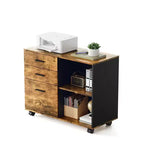 Karl Home Classificatore in legno a 3 cassetti largo 80 cm con tavolino laterale piano