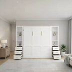 GDFStudio Heloise Modern Wood Murphy Bed with Double Side Cabinets