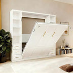 Letto a scomparsa Heloise Modern Wood con doppi armadi laterali