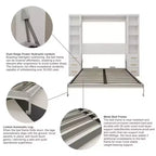 Letto a scomparsa Heloise Modern Wood con doppi armadi laterali