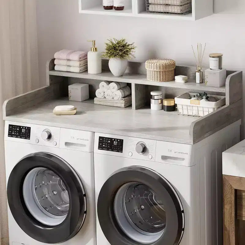 GustoWave Washer Dryer Countertop With 2-Tier Shelf, Non-Slip Pad, And Guard Rails