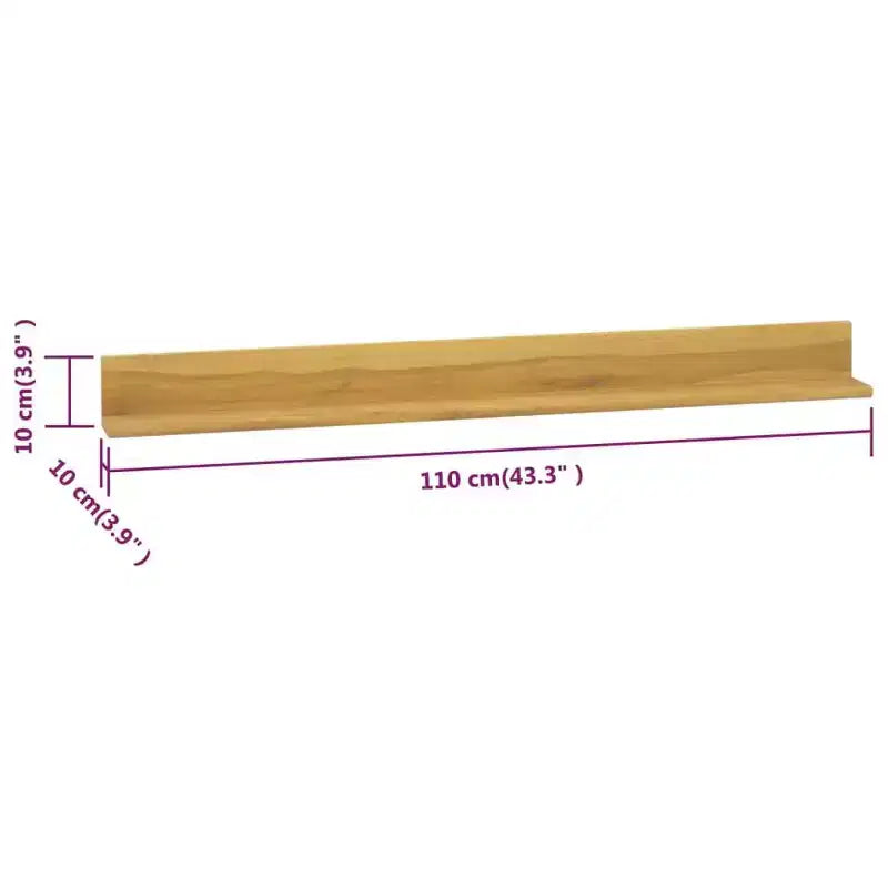 Mensola a muro in teak naturale Legno massiccio di teak con finitura naturale