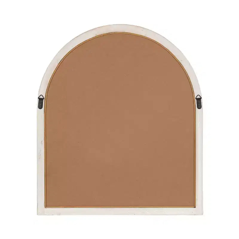Specchio da parete ad arco incorniciato Kate e Laurel Rahfy, bianco, 28x32