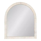 Specchio da parete ad arco incorniciato Kate e Laurel Rahfy, bianco, 28x32