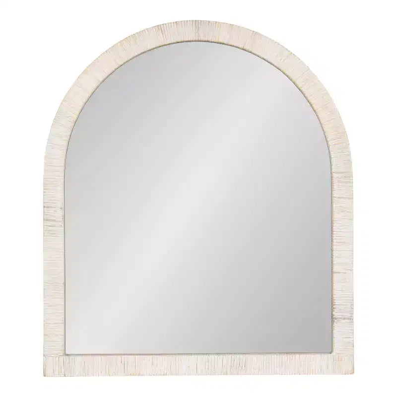 Specchio da parete ad arco incorniciato Kate e Laurel Rahfy, bianco, 28x32