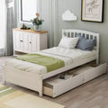 FAMYYT Twin Size Wood Platform Bed With 2 Storage Drawers, Easy Assembly