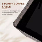 Set da 4 mobili da esterno per patio, mobili in vimini rattan con morbidi cuscini e tavolino da caffè in vetro temperato, set da patio per tutte le stagioni