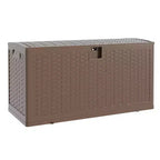Acekool Contenitore Impermeabile da 276 Litri in Resina con Chiusura per Cuscini, Attrezzi da Giardino, Accessori per Piscina, Marrone