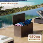Acekool Contenitore Impermeabile da 276 Litri in Resina con Chiusura per Cuscini, Attrezzi da Giardino, Accessori per Piscina, Marrone