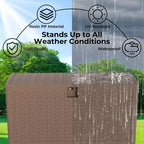 Acekool Contenitore Impermeabile da 276 Litri in Resina con Chiusura per Cuscini, Attrezzi da Giardino, Accessori per Piscina, Marrone