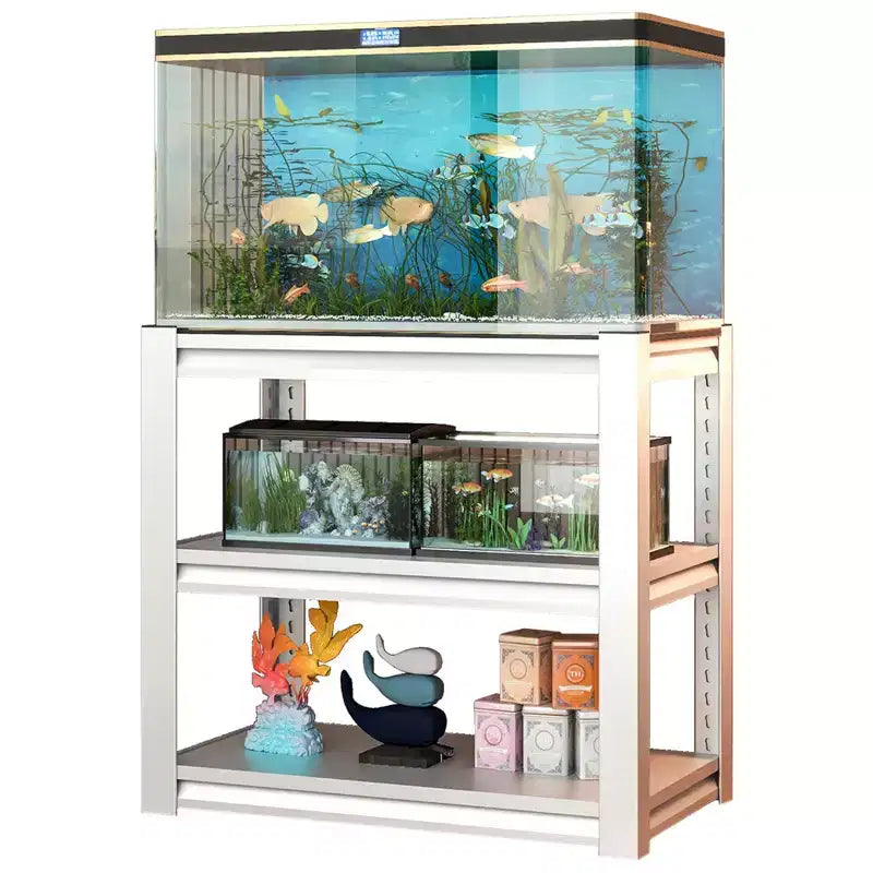 Supporto per acquario da 20-30 galloni, supporto in metallo per acquario, supporto regolabile per terrario resistente, scaffale regolabile a 3 livelli per acquario