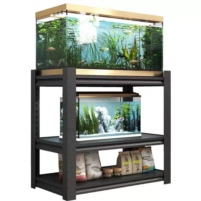 Supporto per acquario da 20-30 galloni, supporto in metallo per acquario, supporto regolabile per terrario resistente, scaffale regolabile a 3 livelli per acquario