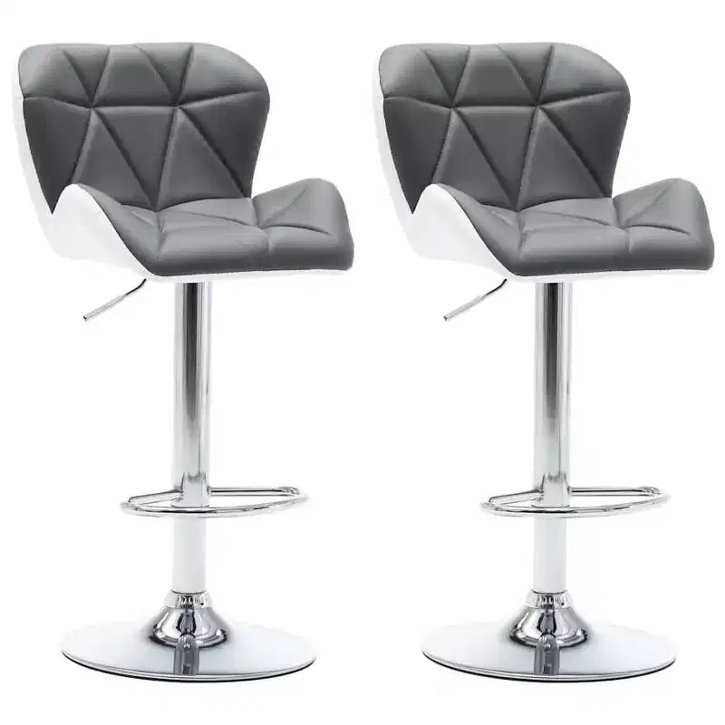 vidaXL Bar Stool Grey 17.32 x 18.90 x 41.54 in Faux Leather