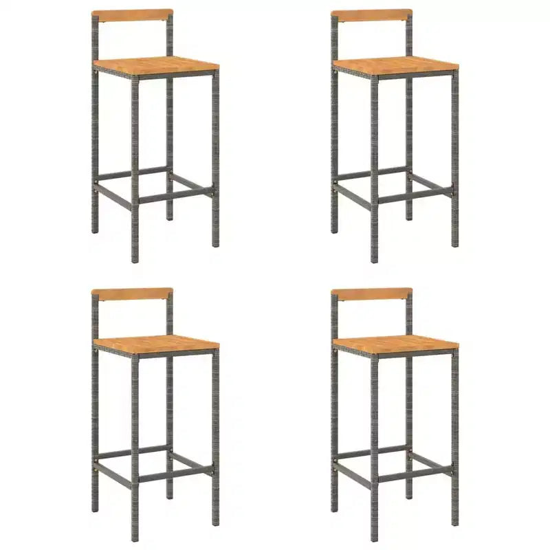 vidaXL Bar Stool Set of 2 Grey
