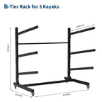 Porta Kayak Autoportante con Ruote, Porta Kayak Regolabile per Interni ed Esterni, Supporto per Kayak, Canoa, Tavola da Surf Resistente