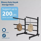 Porta Kayak Autoportante con Ruote, Porta Kayak Regolabile per Interni ed Esterni, Supporto per Kayak, Canoa, Tavola da Surf Resistente