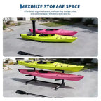 Porta Kayak Autoportante con Ruote, Porta Kayak Regolabile per Interni ed Esterni, Supporto per Kayak, Canoa, Tavola da Surf Resistente