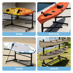 Porta Kayak Autoportante con Ruote, Porta Kayak Regolabile per Interni ed Esterni, Supporto per Kayak, Canoa, Tavola da Surf Resistente