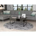 Carbon Espresso Onyx Lift Top Coffee Table, Concealed Storage 4 Reinforced Metallic Legs Woody Design Table