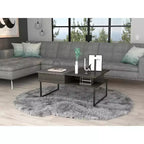 Carbon Espresso Onyx Lift Top Coffee Table, Concealed Storage 4 Reinforced Metallic Legs Woody Design Table