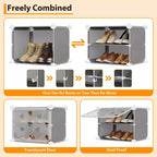 Scarpiera salvaspazio, mobile porta scarpe con ripiani in PVC, contiene fino a 32 paia, componibile con anta, ganci, per ingresso, armadio, camera da letto, corridoio