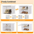 Scarpiera salvaspazio, mobile porta scarpe con ripiani in PVC, contiene fino a 32 paia, componibile con anta, ganci, per ingresso, armadio, camera da letto, corridoio
