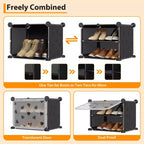 Scarpiera salvaspazio, mobile porta scarpe con ripiani in PVC, contiene fino a 32 paia, componibile con anta, ganci, per ingresso, armadio, camera da letto, corridoio