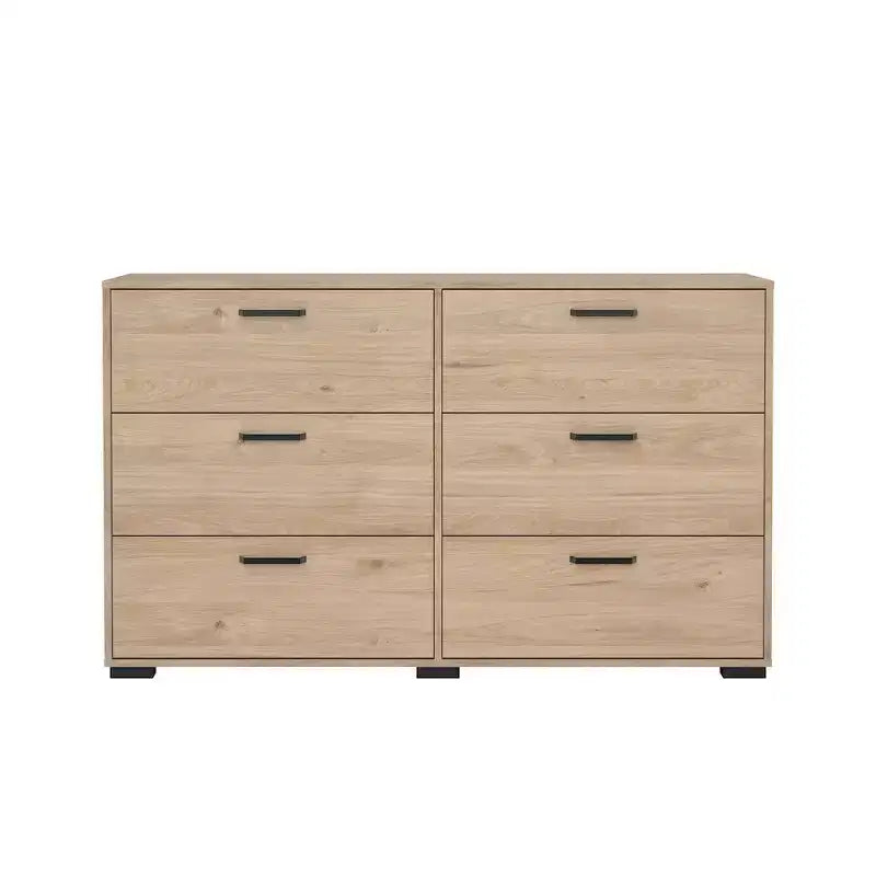 Tvilum, Sofia 6 Drawer Double Dresser, Jackson Hickory