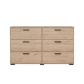 Tvilum, Sofia 6 Drawer Double Dresser, Jackson Hickory
