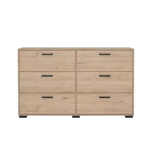 Tvilum, Sofia 6 Drawer Double Dresser, Jackson Hickory