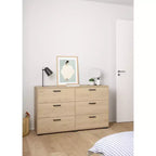 Tvilum, Cassettiera doppia a 6 cassetti Sofia, Jackson Hickory