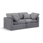 Meridian Furniture Indulge Grey Velvet Modular Sofa