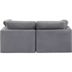 Divano modulare in velluto grigio Indulge