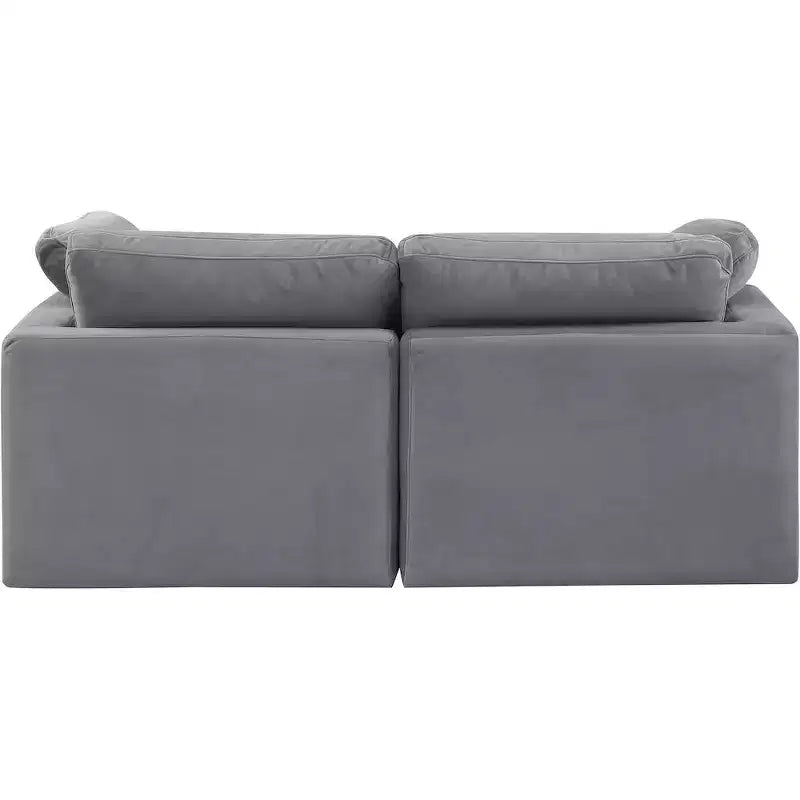 Divano modulare in velluto grigio Indulge
