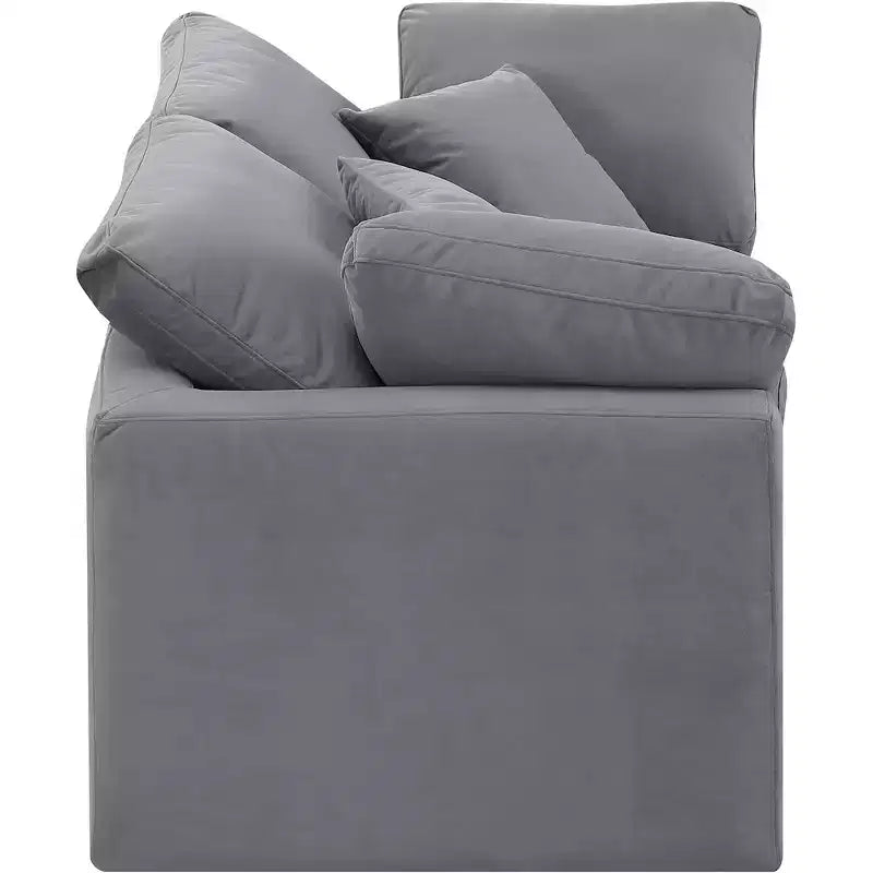 Divano modulare in velluto grigio Indulge
