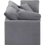 Divano modulare in velluto grigio Indulge